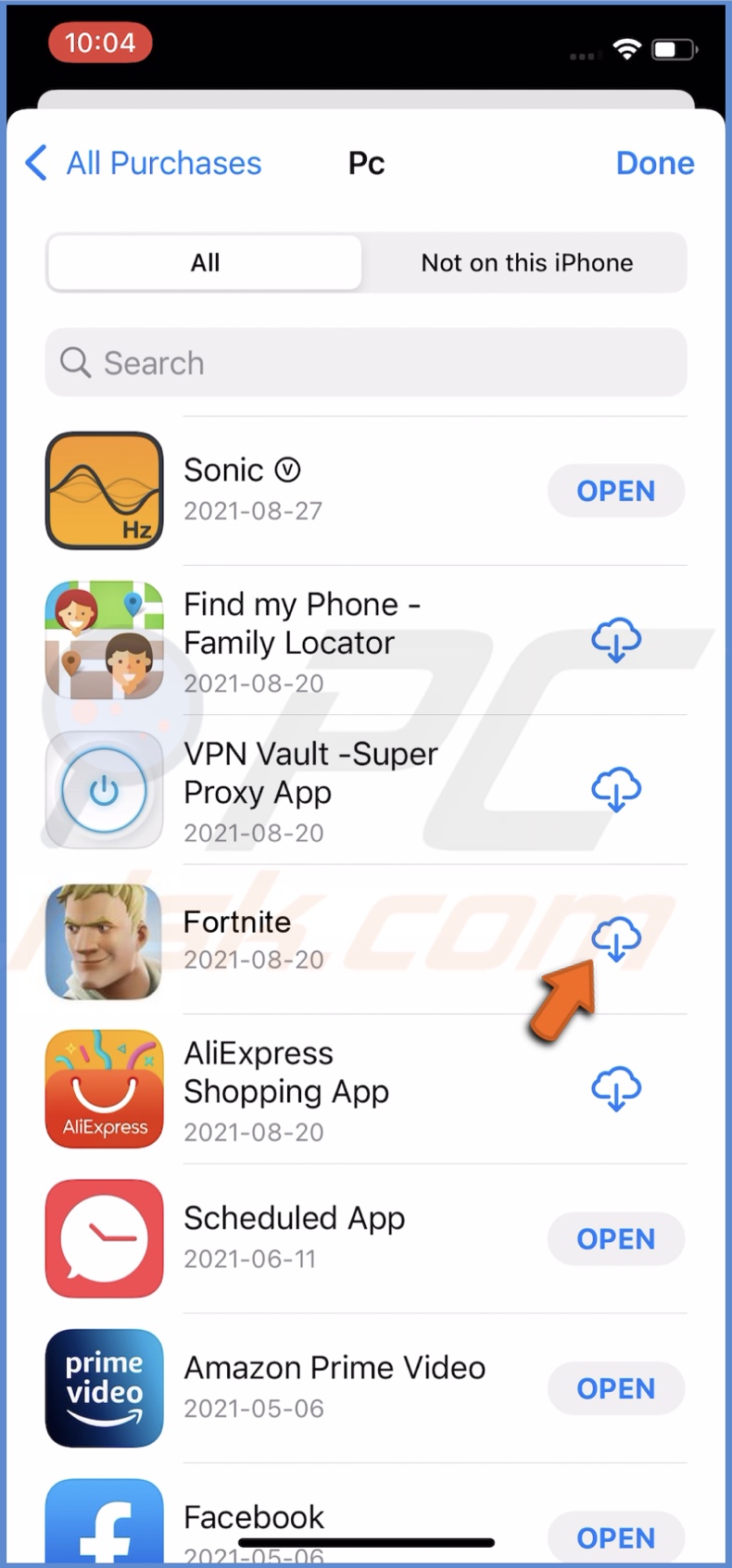 re-download Fortnite