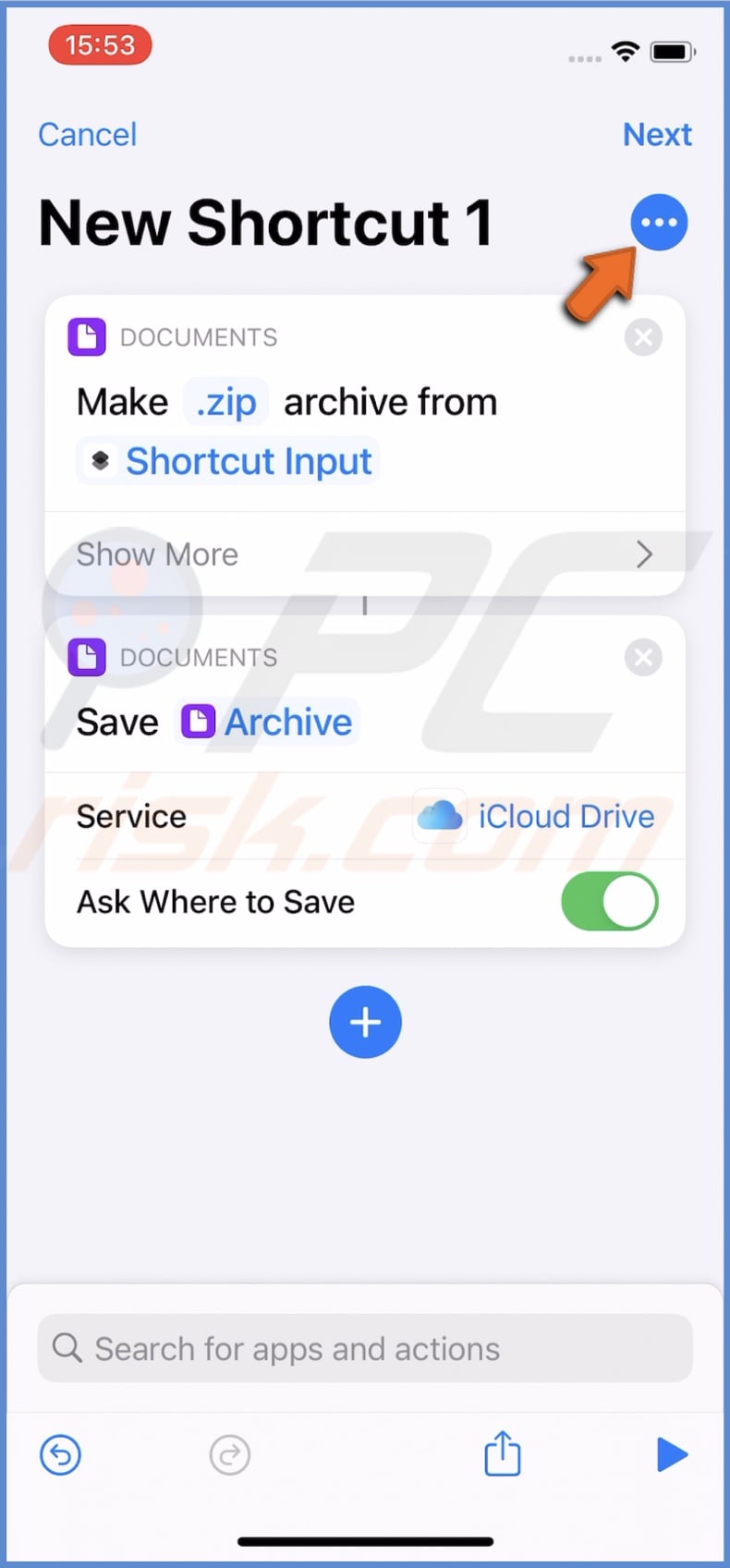Tap on the three dots