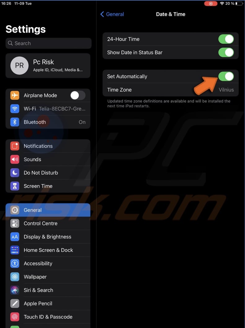 Choose Set Automatically