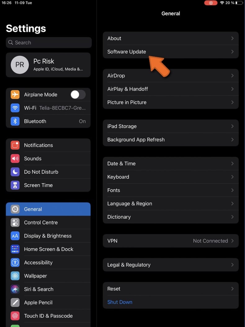 Tap on Software Updates