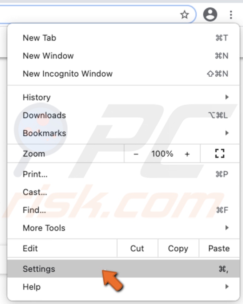 Go to Chrome settings