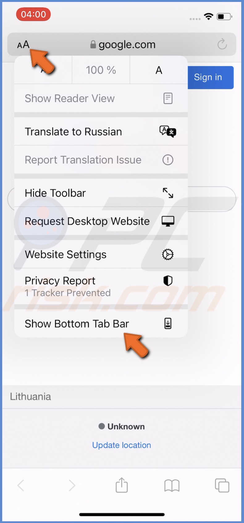 Show Bottom Tab Bar