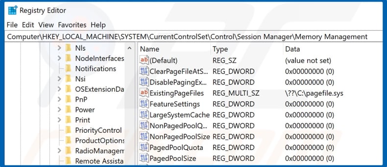 Navigate to ClearPageFileAtShutdown