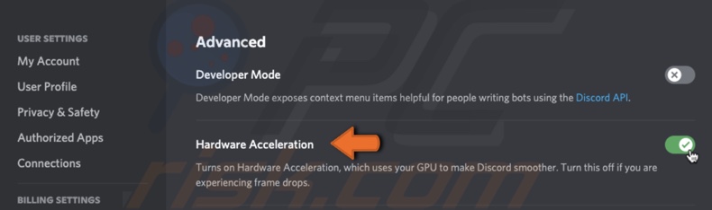 Disable Hardware Acceleration