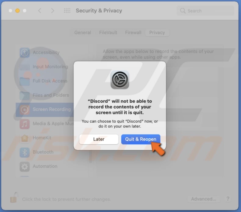 Quit and reopen Discord