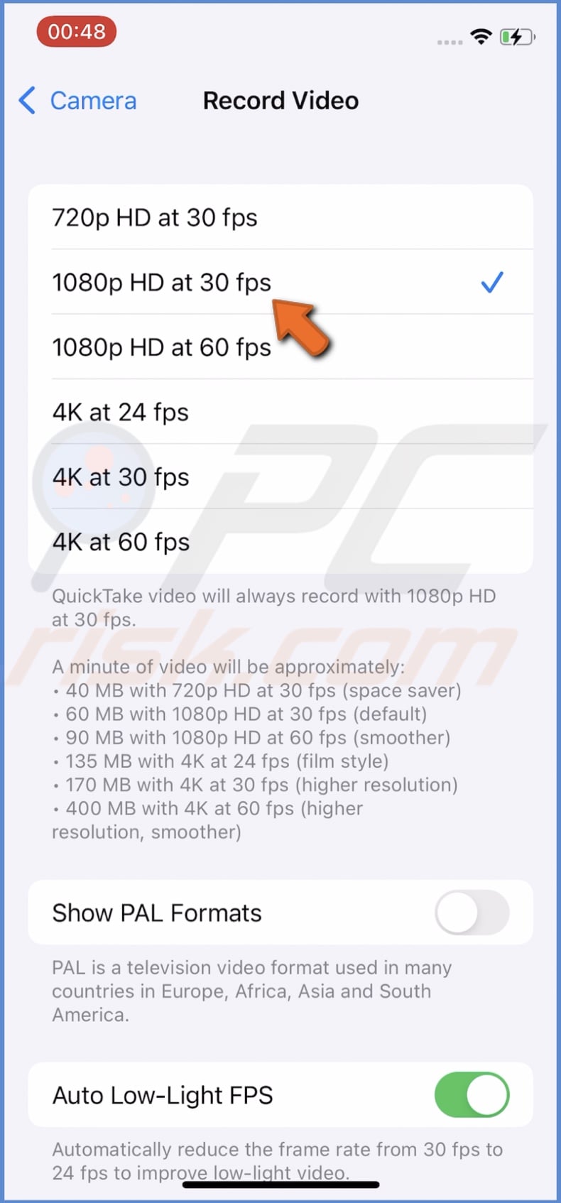 Change video quality