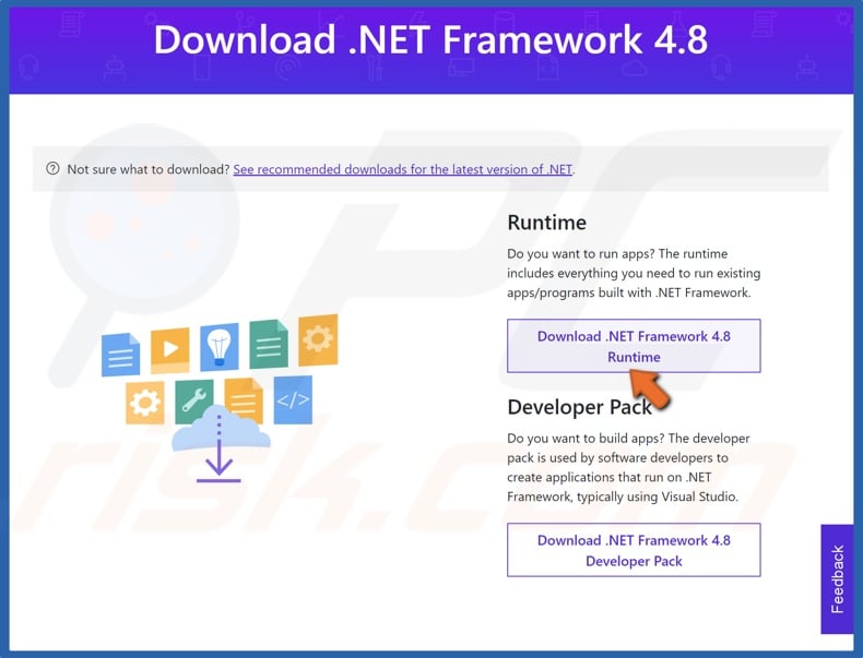 Click Download .Net Framework Runtime