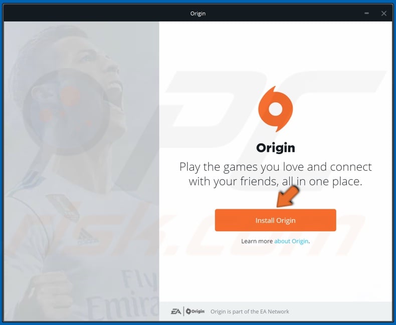 Click Install Origin