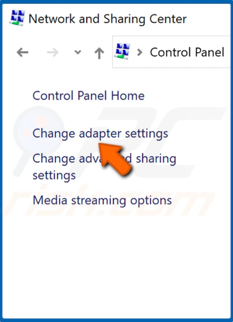 Click Change adapter settings