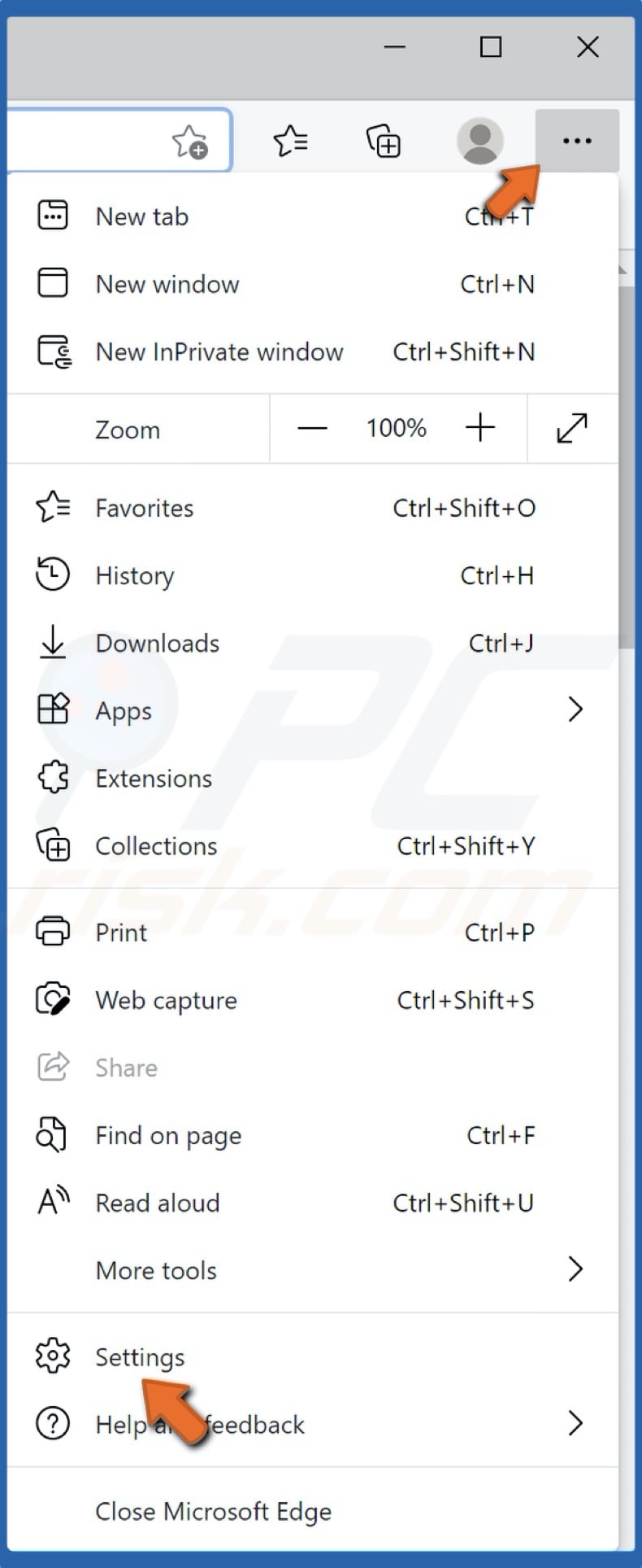 Open the Menu and click Settings