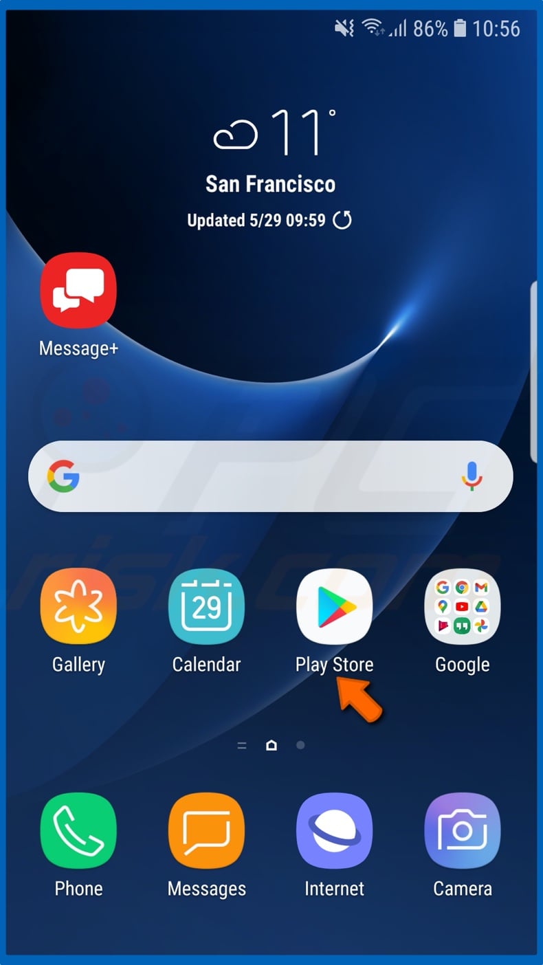 Go to the Google Play Store