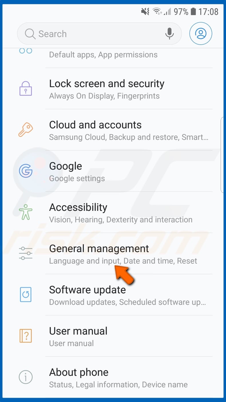 Tap on General management