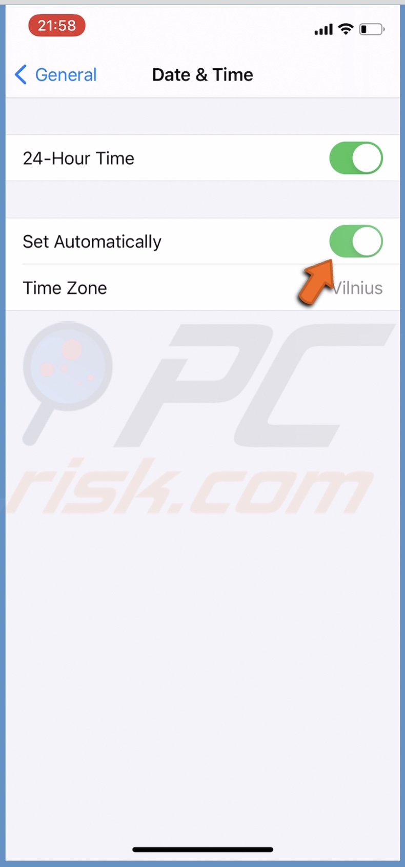 Enable Set Automatically