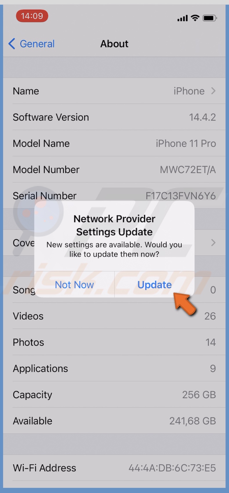 Update Ccarrier settings