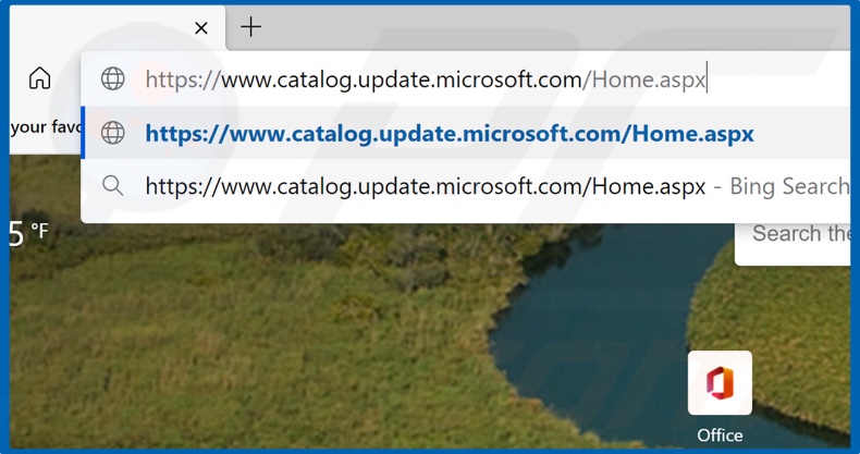 Go to the Windows Update Catalog webpage