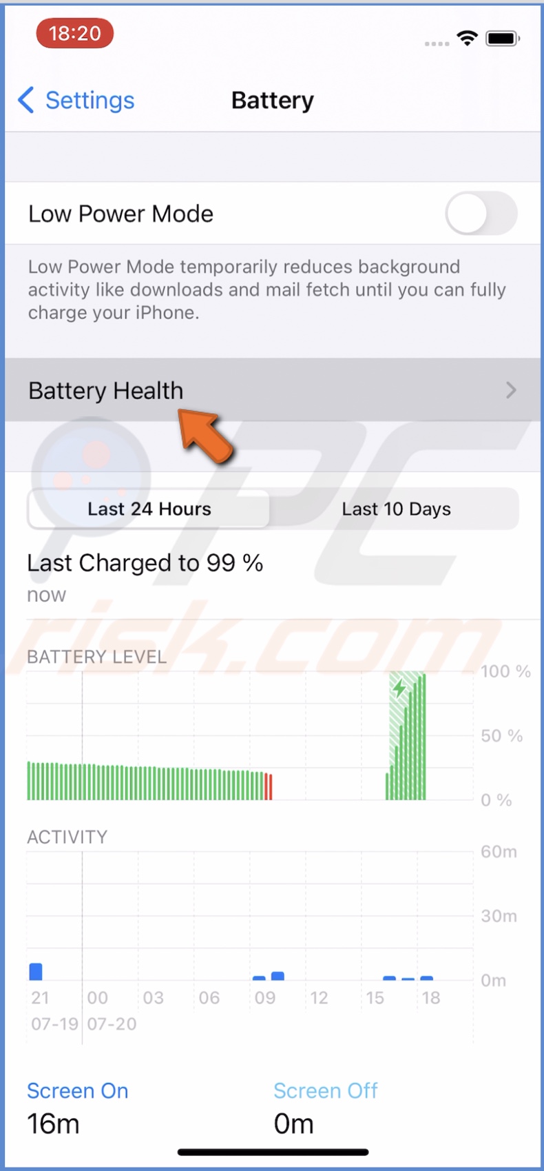 Go to Battery Health