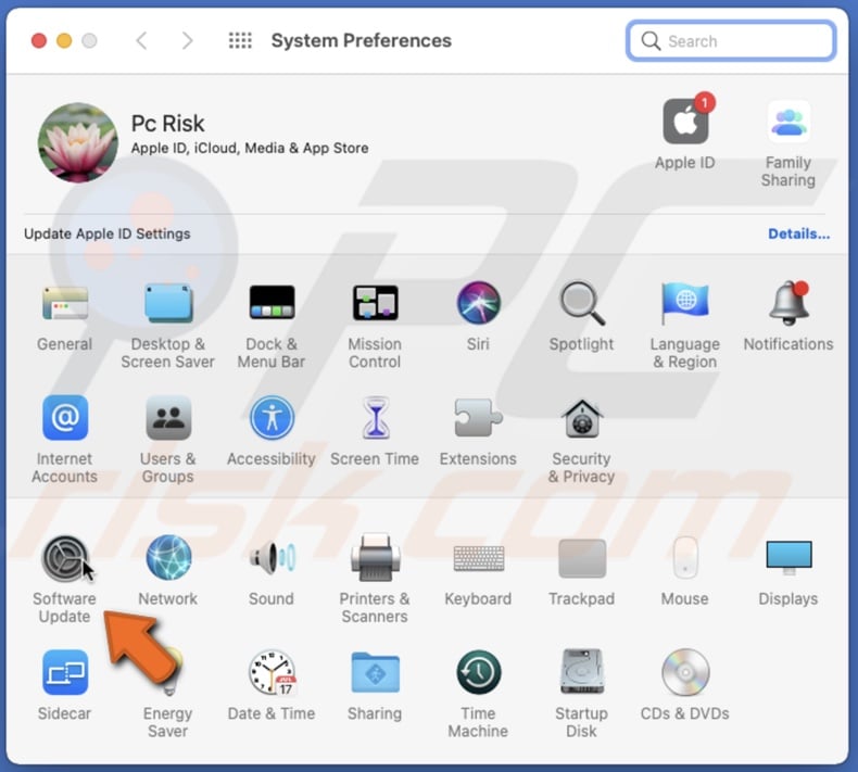 Go to Software Update