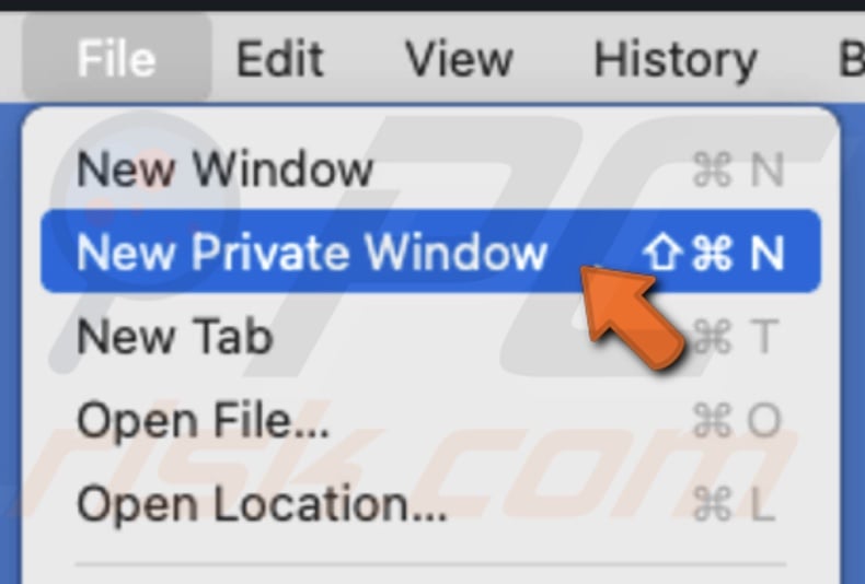 Open new private window