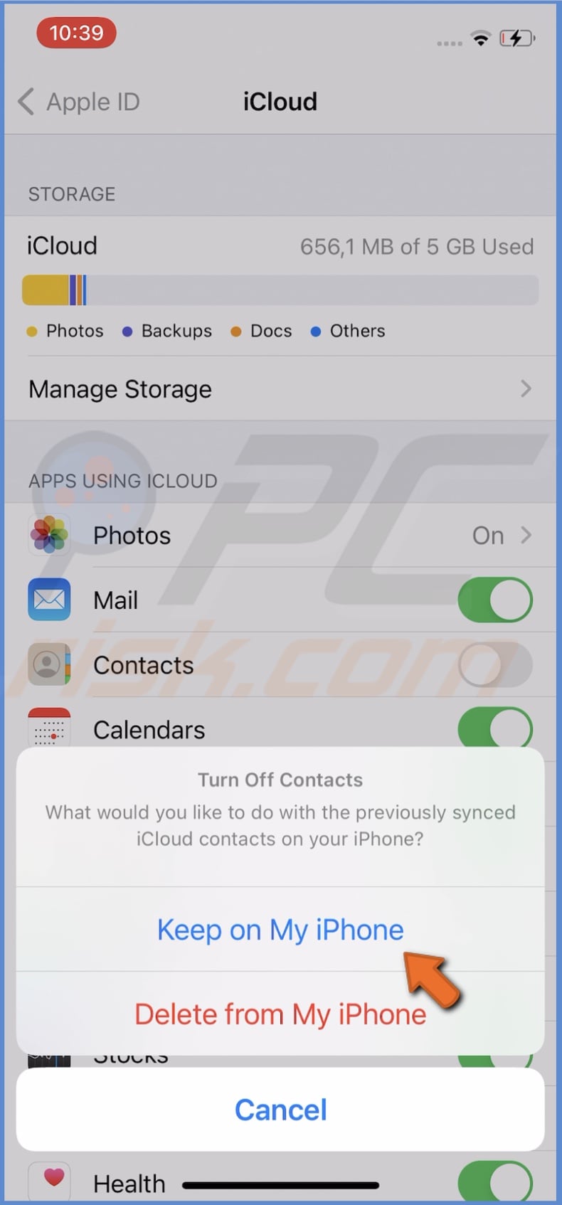 Tap on Keep on My iPhone