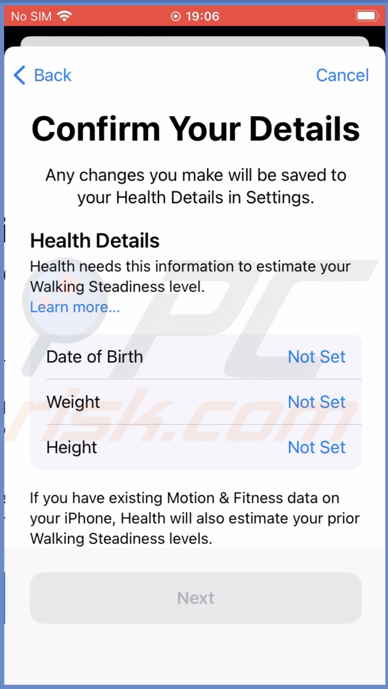 Set your information