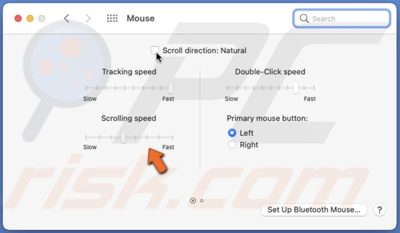 Change scrolling speed