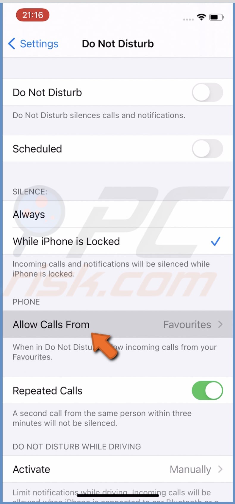 Tao on Allow Calls From