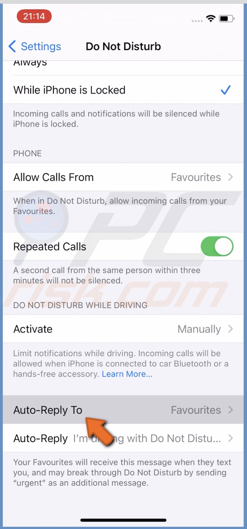 Tap on Auto-Reply to