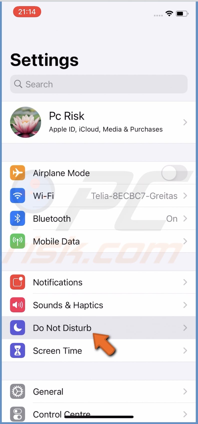 Tap on Do Not Disturb