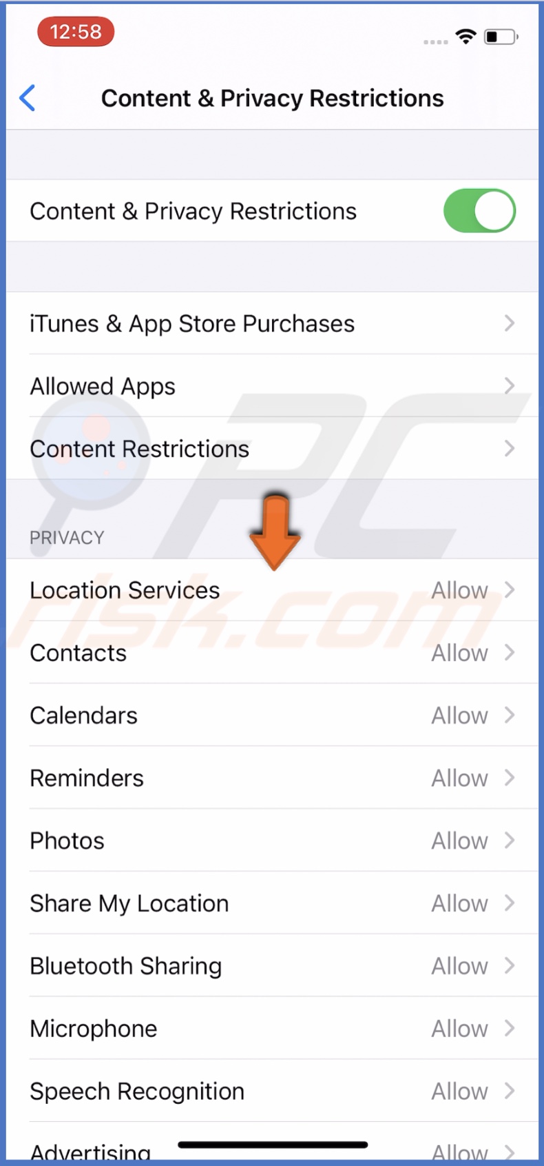Choose what to restrict