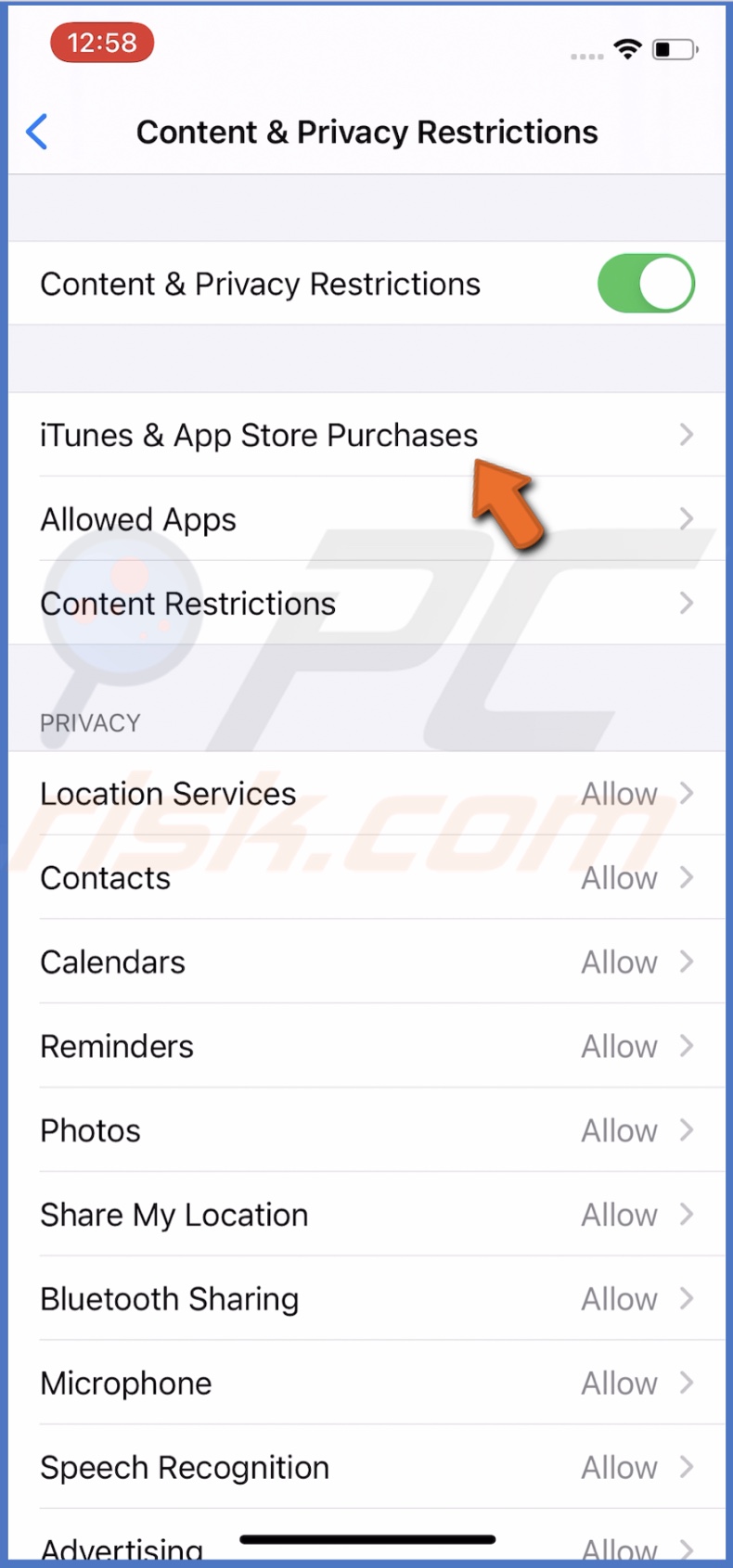 Go to iTunes & App Store Purchases