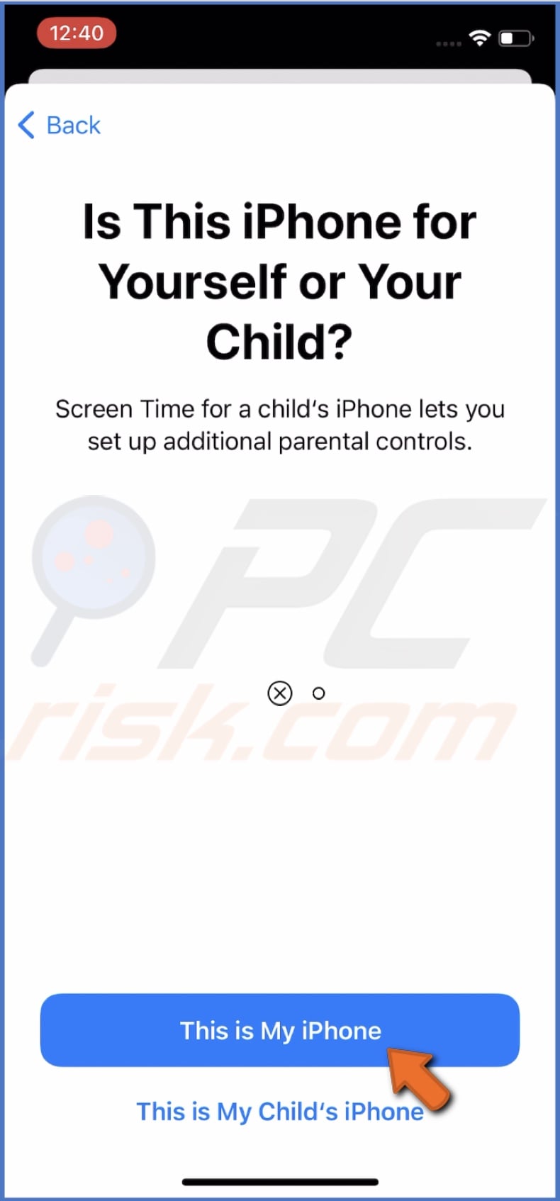 Select This is My iPhone