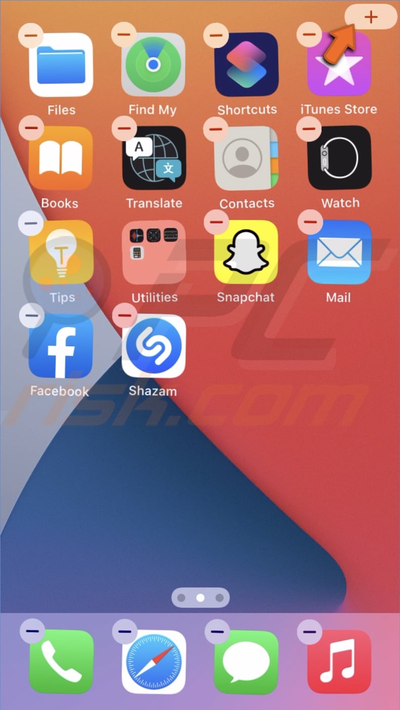 Tap on the plus icon