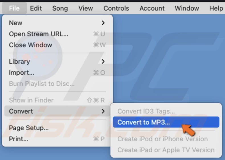 Click on Convert to MP3
