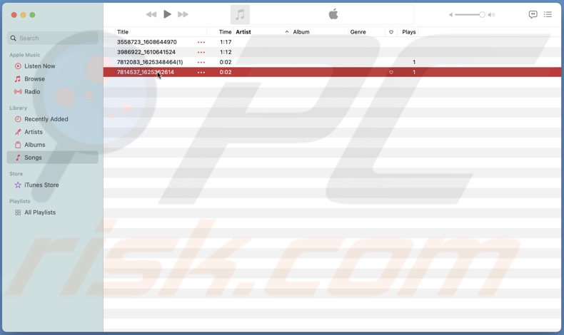 Select a song or multiple songs