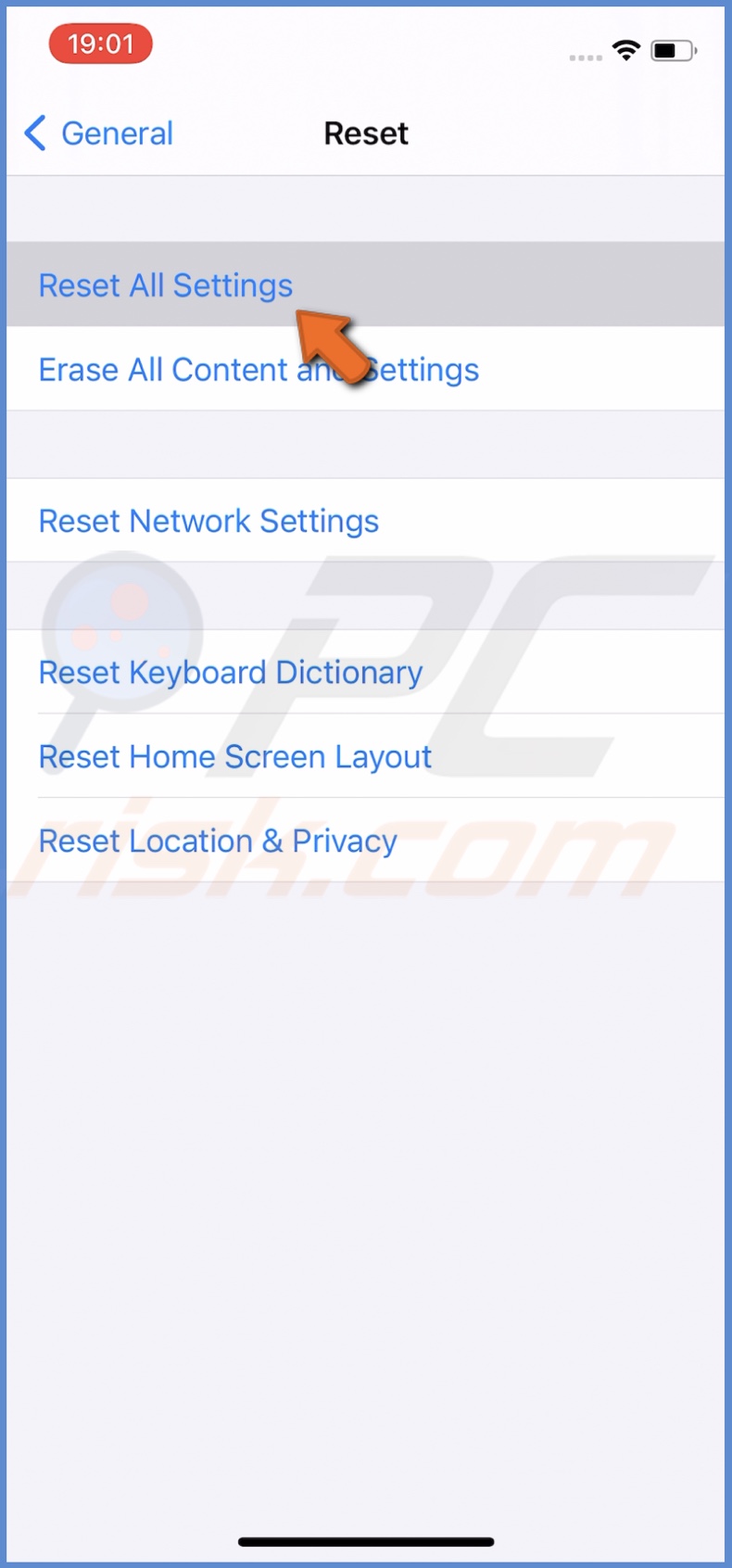 Reset All Settings