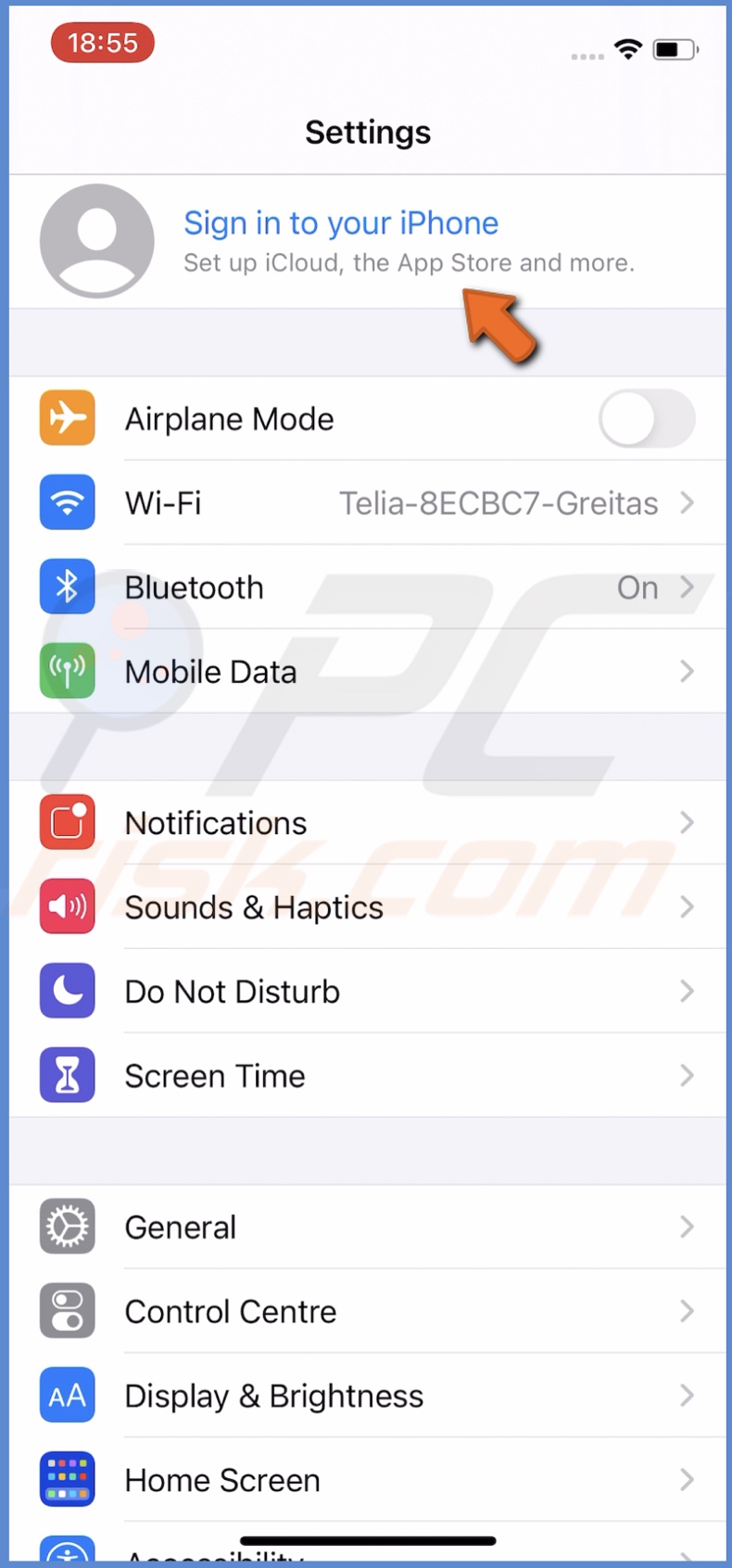 Sign in to your iPhone