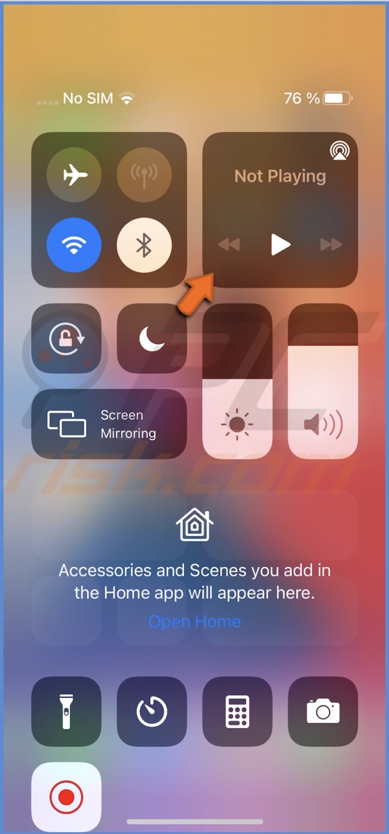 Tap on music controls