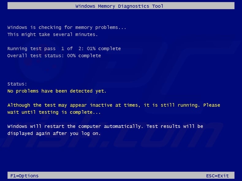 Windows Menory Diagnostics Tool