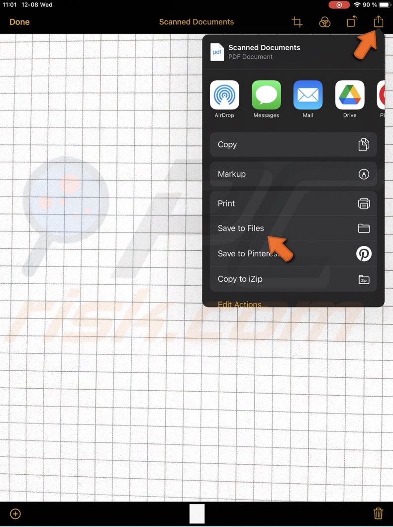 Save scan to Files folder