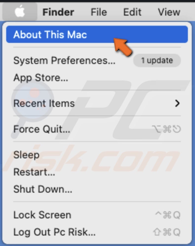 Click on About This Mac