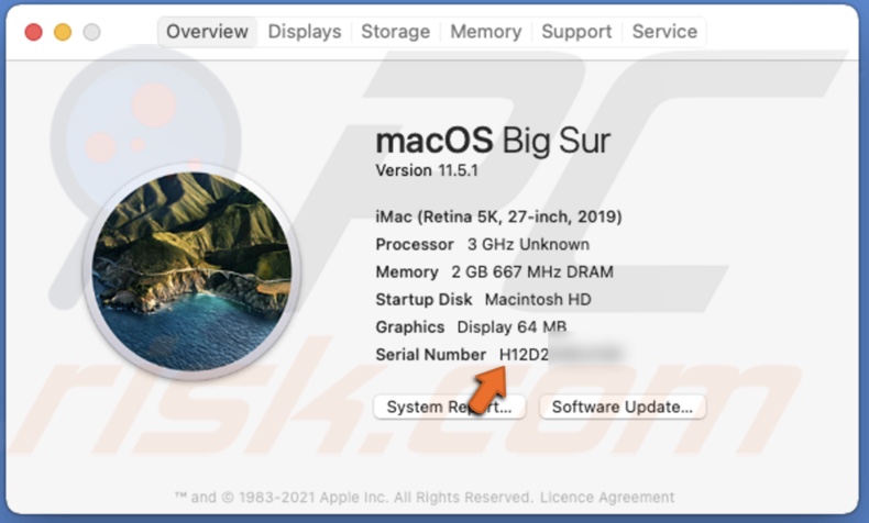 View Mac serial number