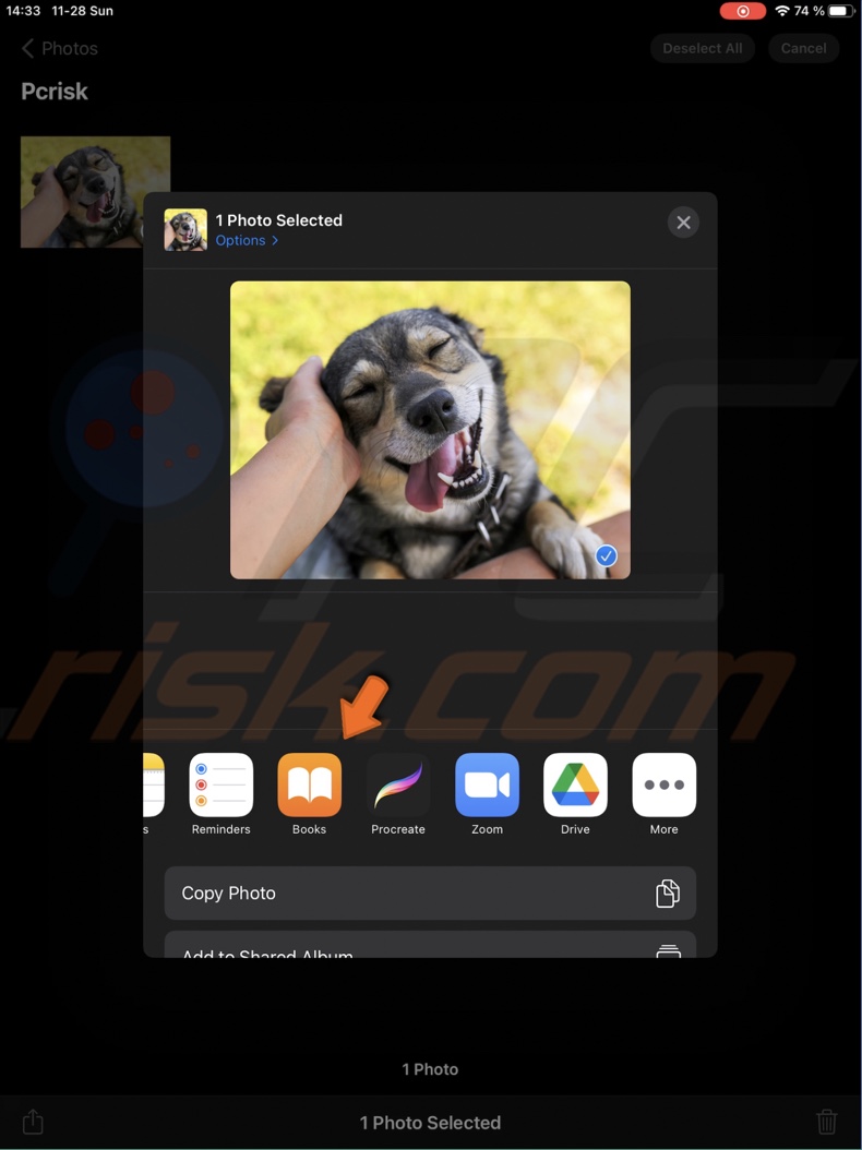 Select the Books app