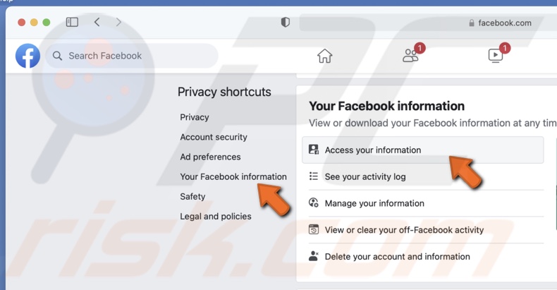 Tap on Access your information