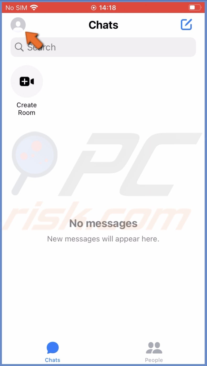 Tap on the profile picture