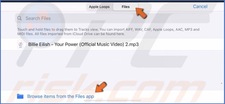 Import downloaded song to GarageBand