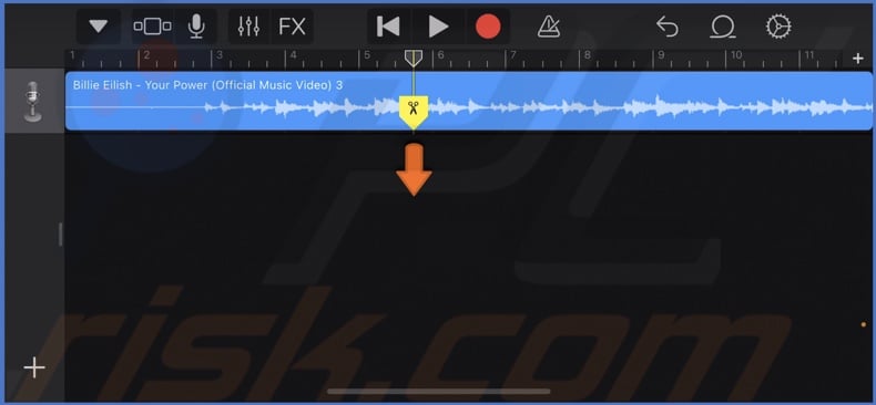Split the imported song track to shorten it