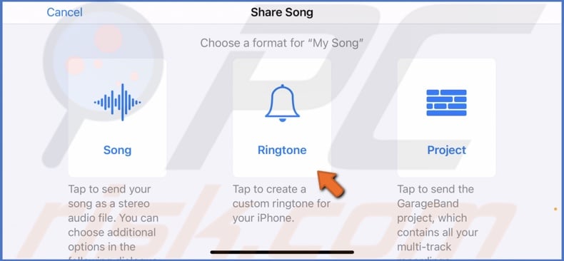 Tap on Ringtone