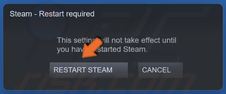 Click Restart Steam
