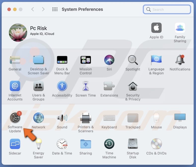 Go to Software Update