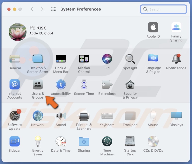 Go to Users and Groups